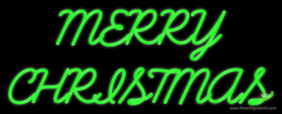 Green Merry Christmas Neon Sign