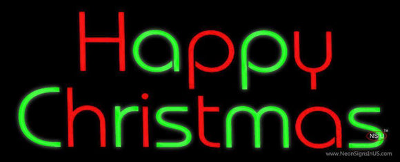 Red And Green Happy Christmas Neon Sign