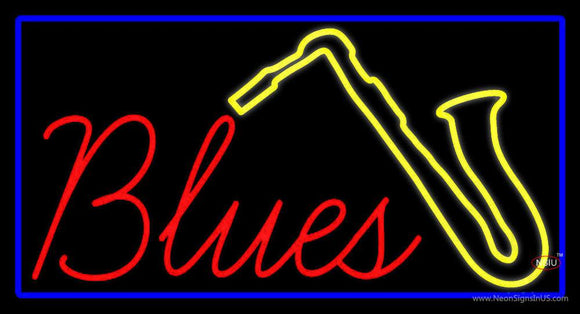 Red Blues Yellow Saxophone Neon Sign