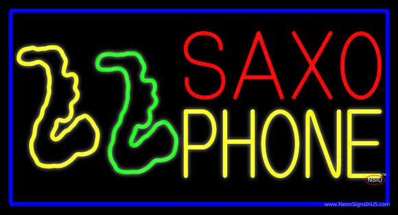 Yellow Saxophones Neon Sign