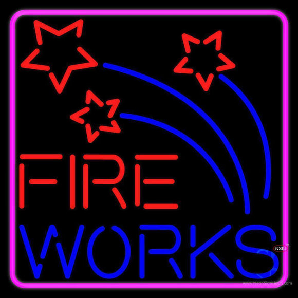 Fire Work Multi Color  Neon Sign