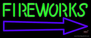 Fireworks With Arrow  Neon Sign
