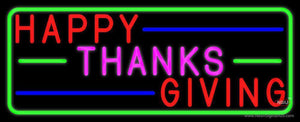Happy Thanksgiving Block  Neon Sign
