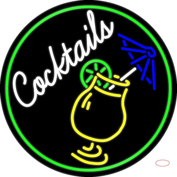 Cocktail And Martini Umbrella Cup Bar Neon Sign