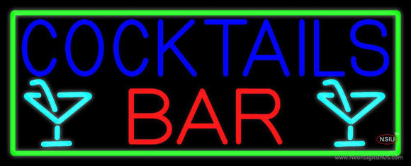 Cocktail Bar With Wine Glass Neon Sign