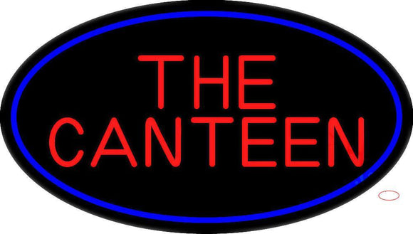 The Canteen With Blue Border Handmade Art Neon Sign