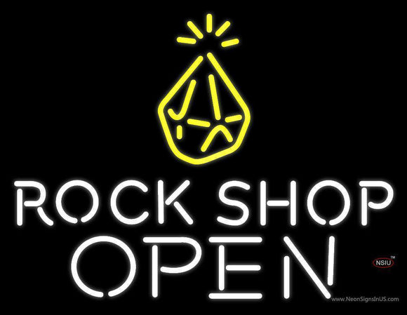 Rock Shop Open Handmade Art Neon Sign