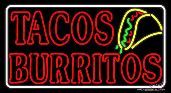 Red Tacos Burritos Neon Sign