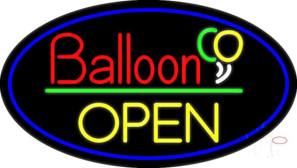Oval Block Open Balloon Neon Sign