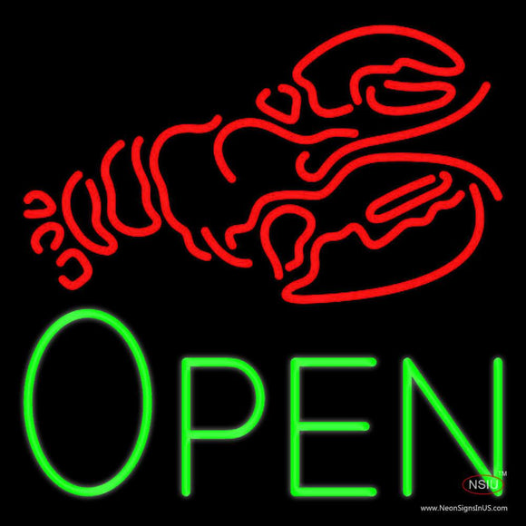 Lobster Open Block Neon Sign