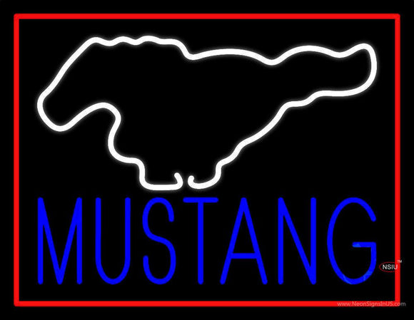 Ford Mustang Red Border Neon Sign