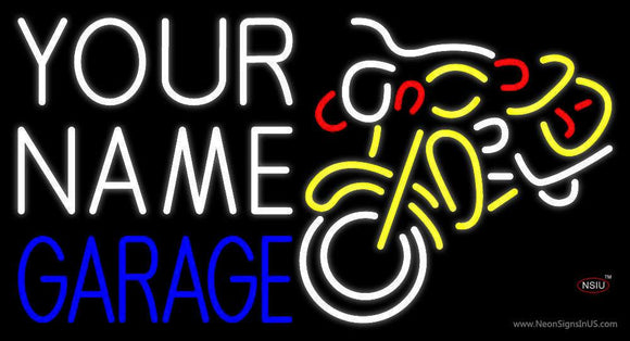 Custom Garage With Bike Logo  Neon Sign