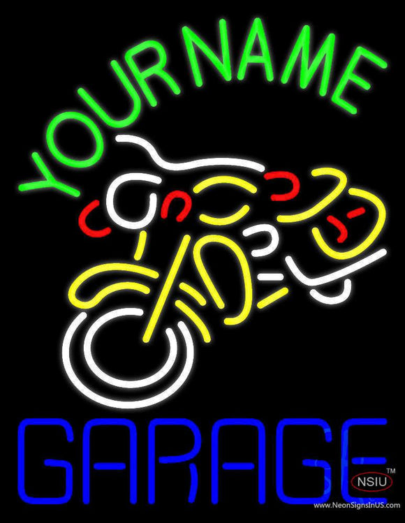 Custom Garage With Bike Logo Neon Sign