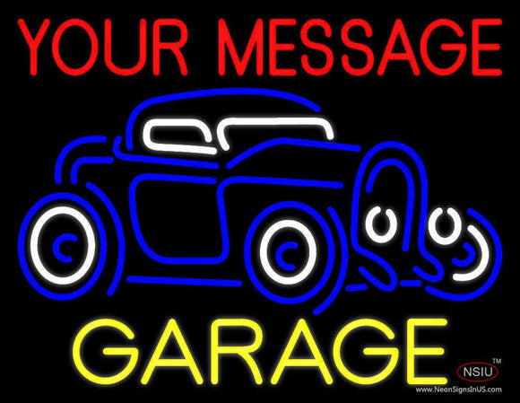 Custom White Garage Car Logo  Neon Sign