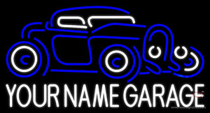 Custom White Garage Car Logo Neon Sign