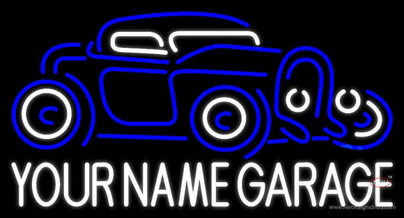 Custom White Garage Car Logo Neon Sign