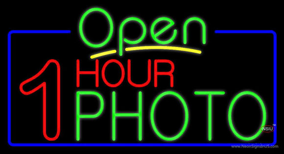 One Hour Photo Open Neon Sign