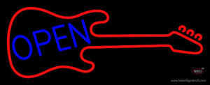 Guitar Blue Open Block  Neon Sign