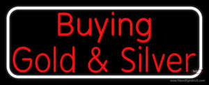 Red Buying Gold And Silver White Border Block Handmade Art Neon Sign