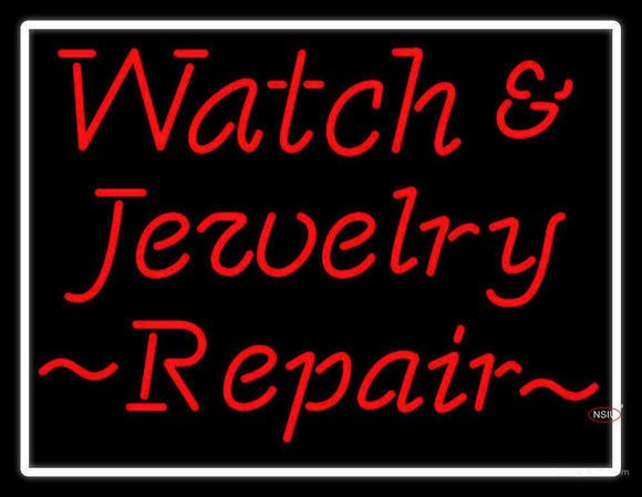 Watch And Jewelry Repair Red Handmade Art Neon Sign