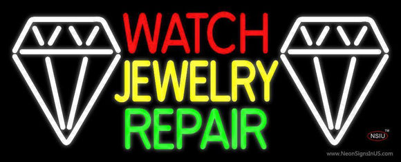 Watch Jewelry Repair With White Logo Handmade Art Neon Sign