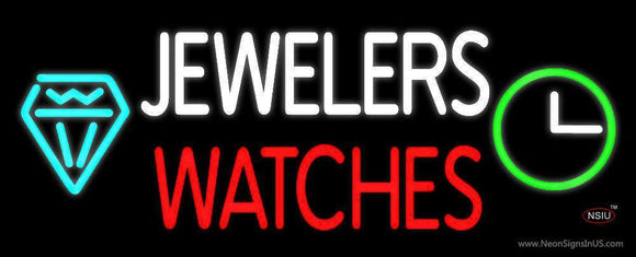 White Jewelers Red Watches Handmade Art Neon Sign