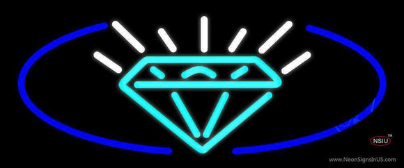 Turquoise Diamond Logo Handmade Art Neon Sign