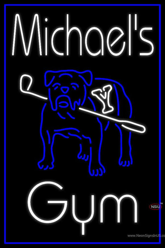 Custom Michaels Gym Yale Bulldog Golf Logo Neon Sign 