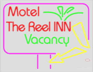 Custom The Reel In Motel Vacancy Double Side View Neon Sign 
