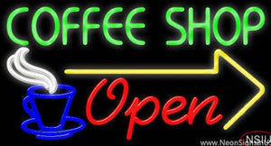 Coffee Shop Open Real Neon Glass Tube Neon Sign