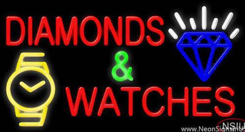 Diamonds And Watches Handmade Art Neon Sign