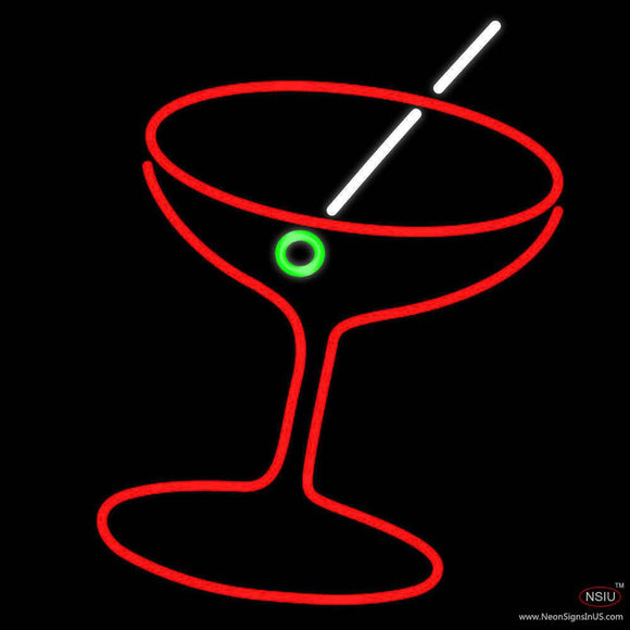 Cocktail Glass Real Neon Glass Tube Neon Sign