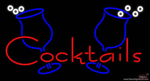 Cocktails With Two Glasses Real Neon Glass Tube Neon Sign