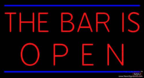 The Bar is Open Handmade Art Neon Sign