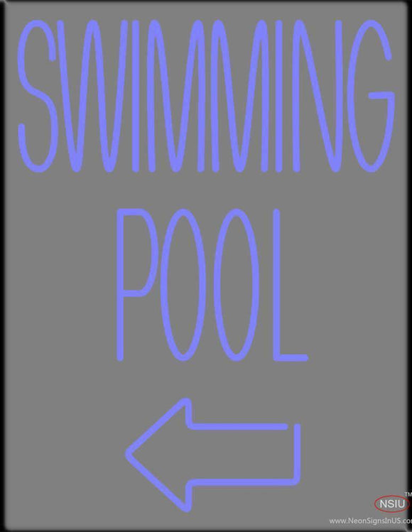 Swimming Pool With Arrow Handmade Art Neon Sign