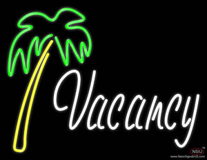 Vacancy With Tree Real Neon Glass Tube Neon Sign