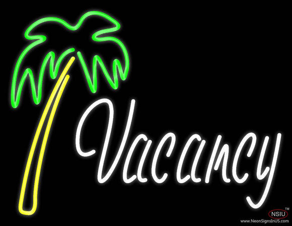 Vacancy With Tree Real Neon Glass Tube Neon Sign