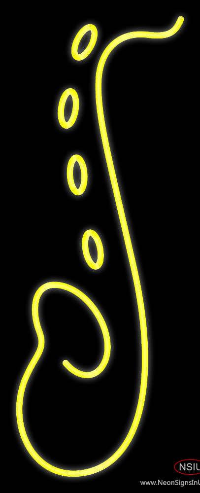 Yellow Saxophone Logo  Real Neon Glass Tube Neon Sign