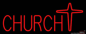Church With Cross Logo Real Neon Glass Tube Neon Sign