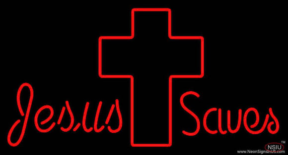 Jesus Saves With Cross Real Neon Glass Tube Neon Sign