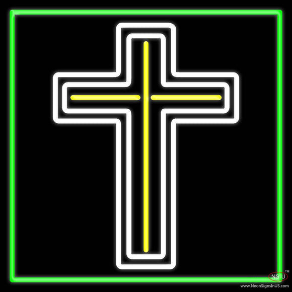 Cross With Border Real Neon Glass Tube Neon Sign