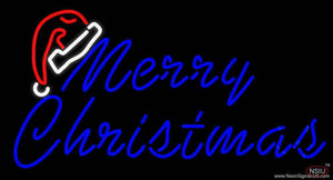 Merry Christams With Hat Real Neon Glass Tube Neon Sign