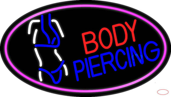 Body Piercing Logo Real Neon Glass Tube Neon Sign