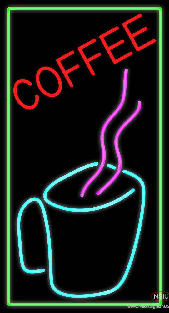 Coffee Cup With Pink Steam Real Neon Glass Tube Neon Sign