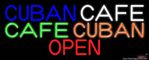 Cuban Cafe Open Real Neon Glass Tube Neon Sign