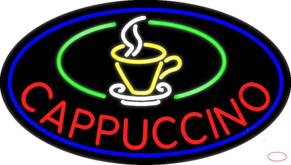 Cup Cappuccino Real Neon Glass Tube Neon Sign