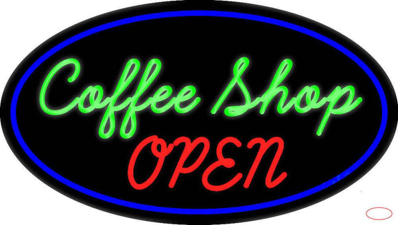 Green Coffee Shop Open Real Neon Glass Tube Neon Sign