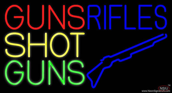 Guns Shot Guns Rifles Handmade Art Neon Sign