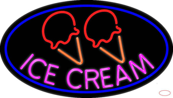Pink Ice Cream Cone Real Neon Glass Tube Neon Sign
