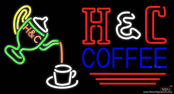 Pouring Hot Coffee In Cup Real Neon Glass Tube Neon Sign